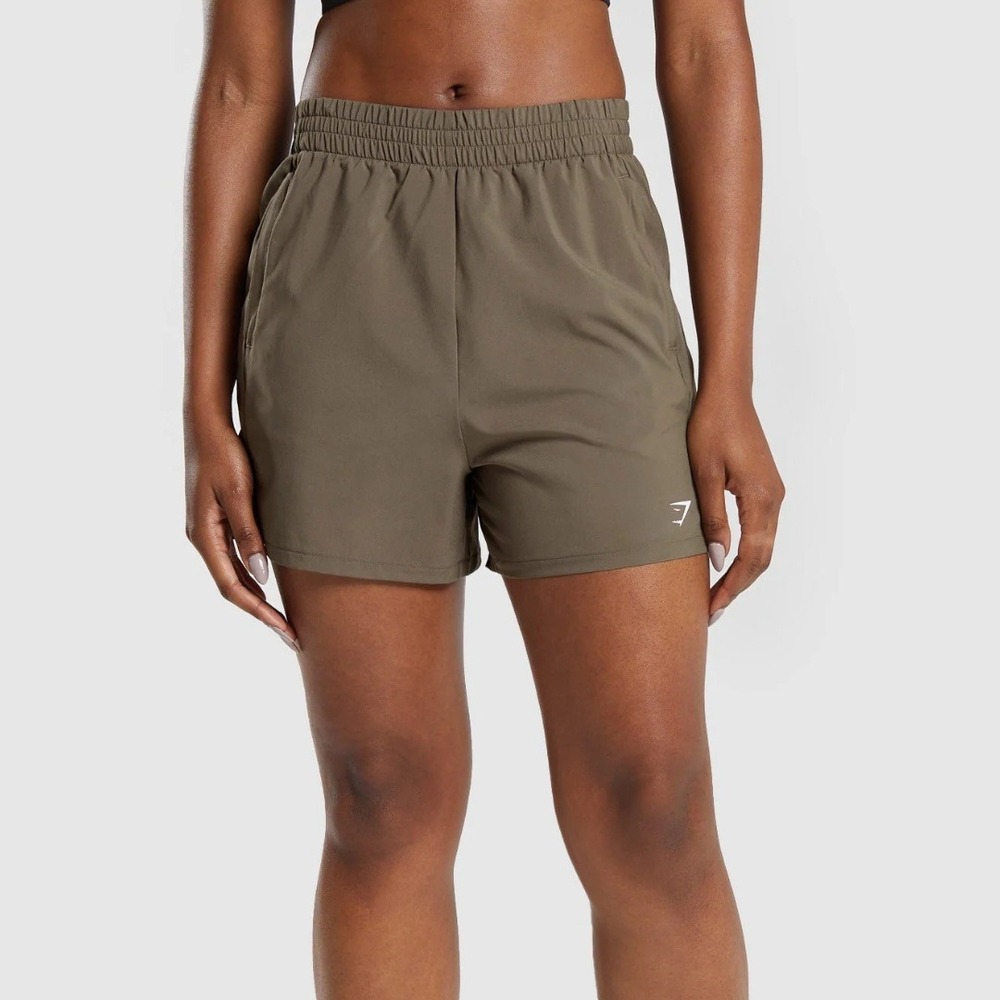 Gymshark‎ | Woven Pocket Athletic Shorts in Camo Brown size XS